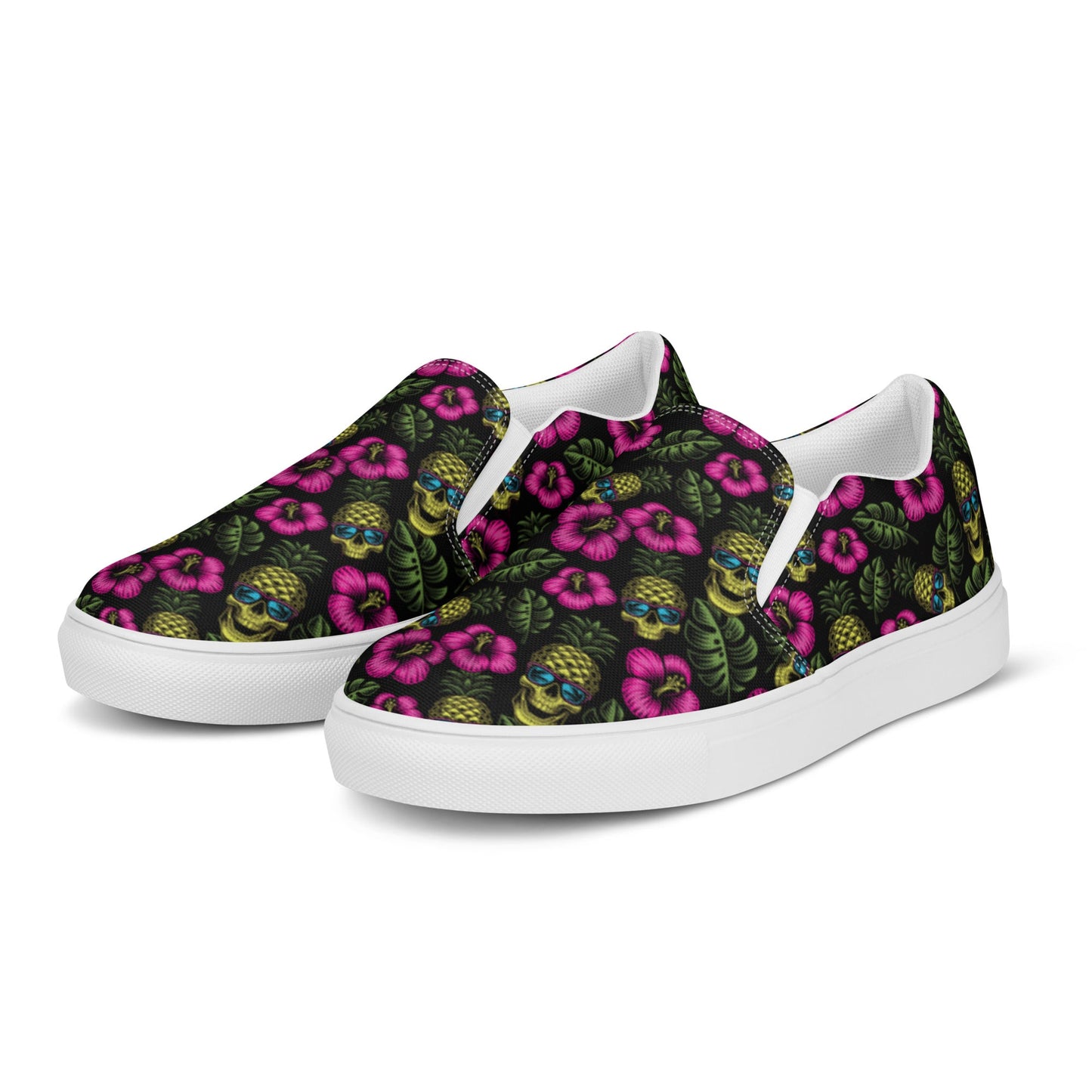 Rad Palm Pineapple Head Women’s Slip On Canvas Shoes