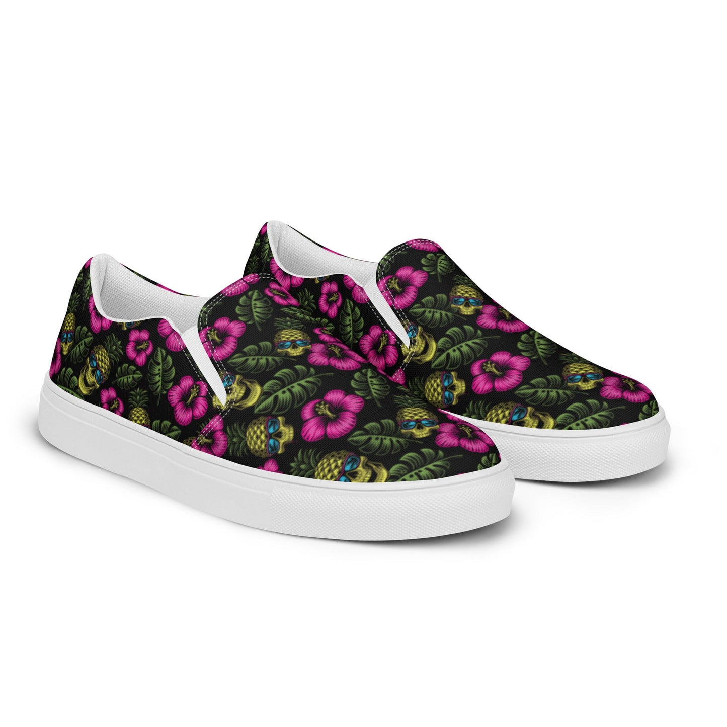 Rad Palm Pineapple Head Women’s Slip On Canvas Shoes