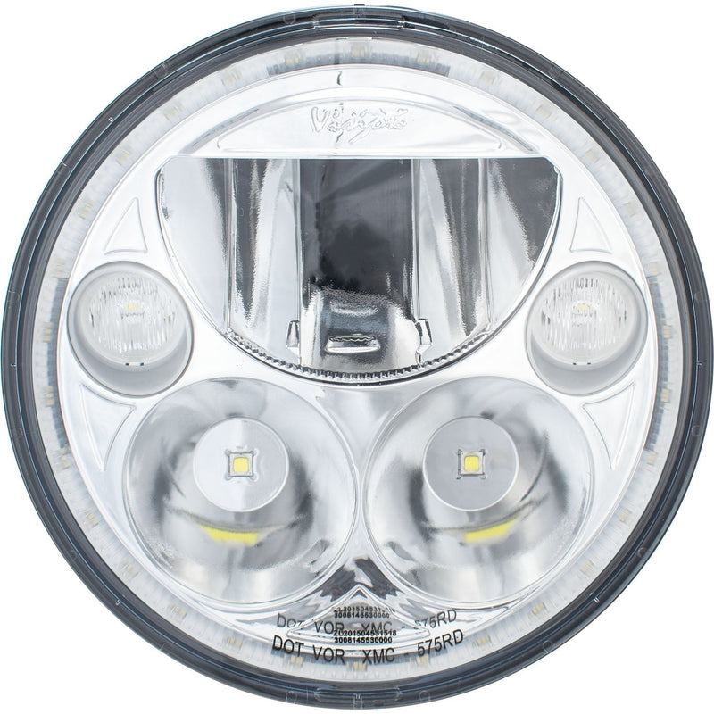 Load image into Gallery viewer, 5.75" XMC Motorcycle LED Headlight Chrome | White Halo