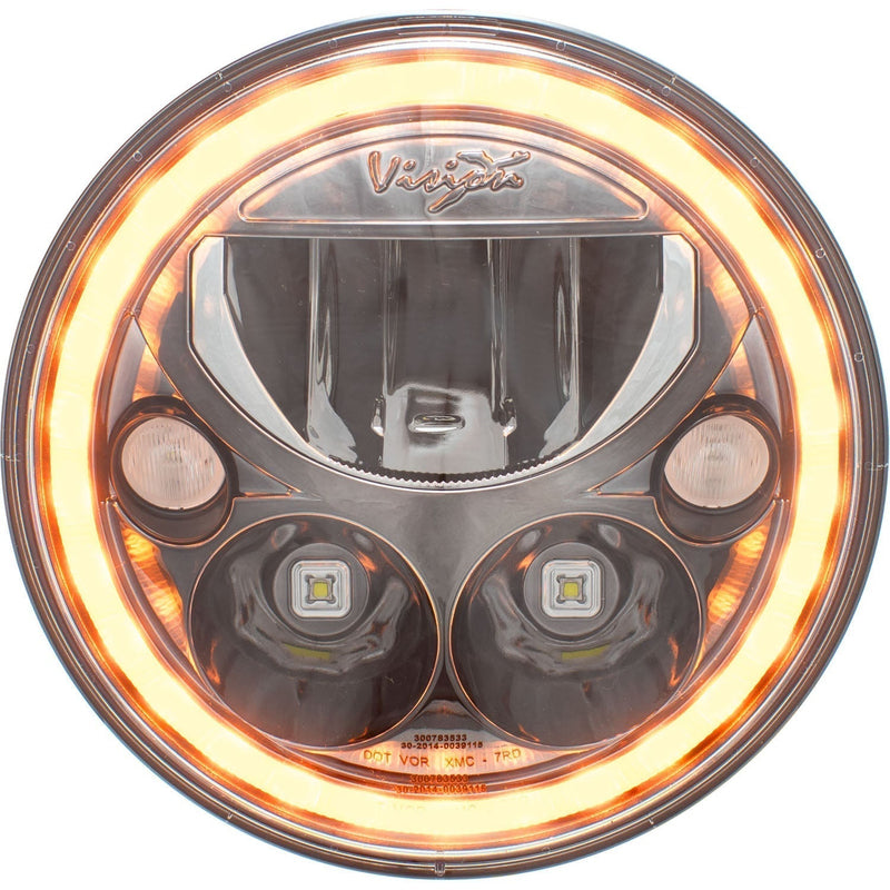 Load image into Gallery viewer, 7" XMC Motorcycle LED Headlight Black Chrome | Amber Halo