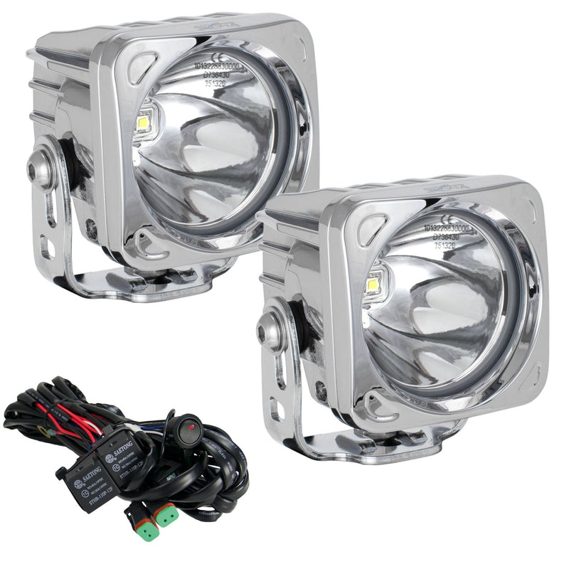 Load image into Gallery viewer, 3" Optimus Chrome Square 10º Beam LED Light Kit