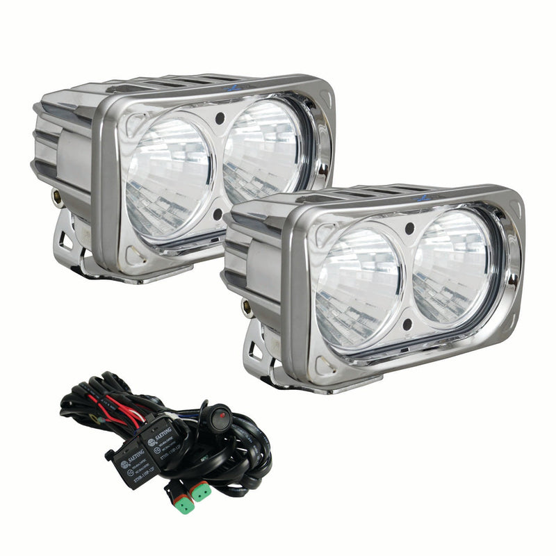 Load image into Gallery viewer, 6? Chrome Optimus Dual 20° Beam LED Light Kit