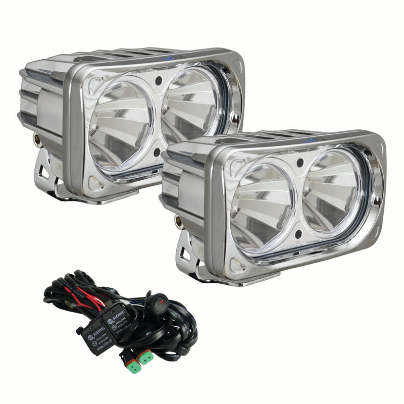 Load image into Gallery viewer, 6? Chrome Optimus Dual 60° Beam LED Light Kit
