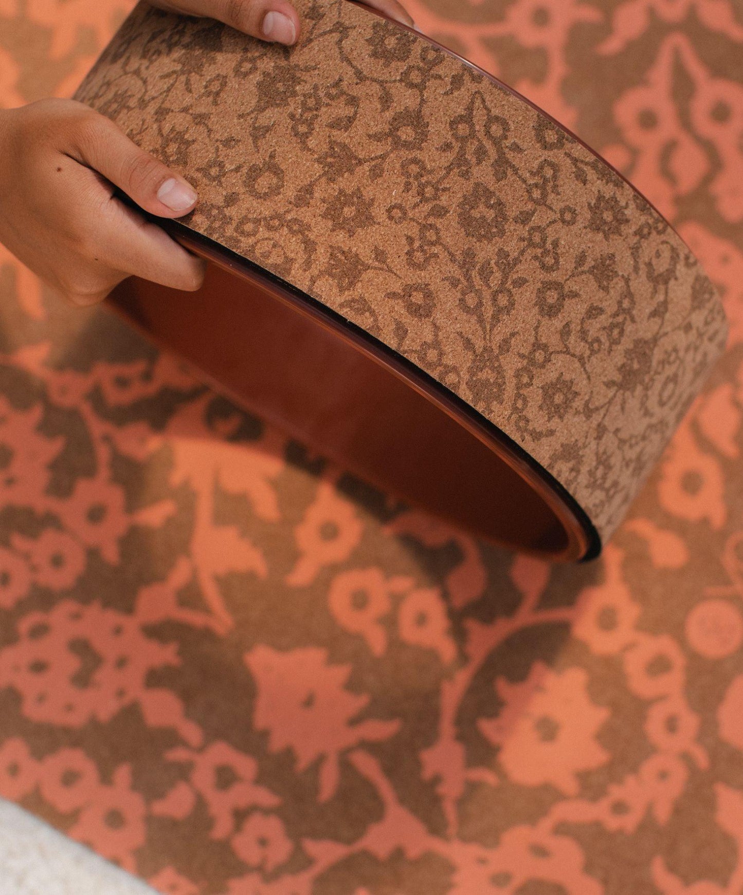 Cork Yoga Wheel - Floral Batik Tonal