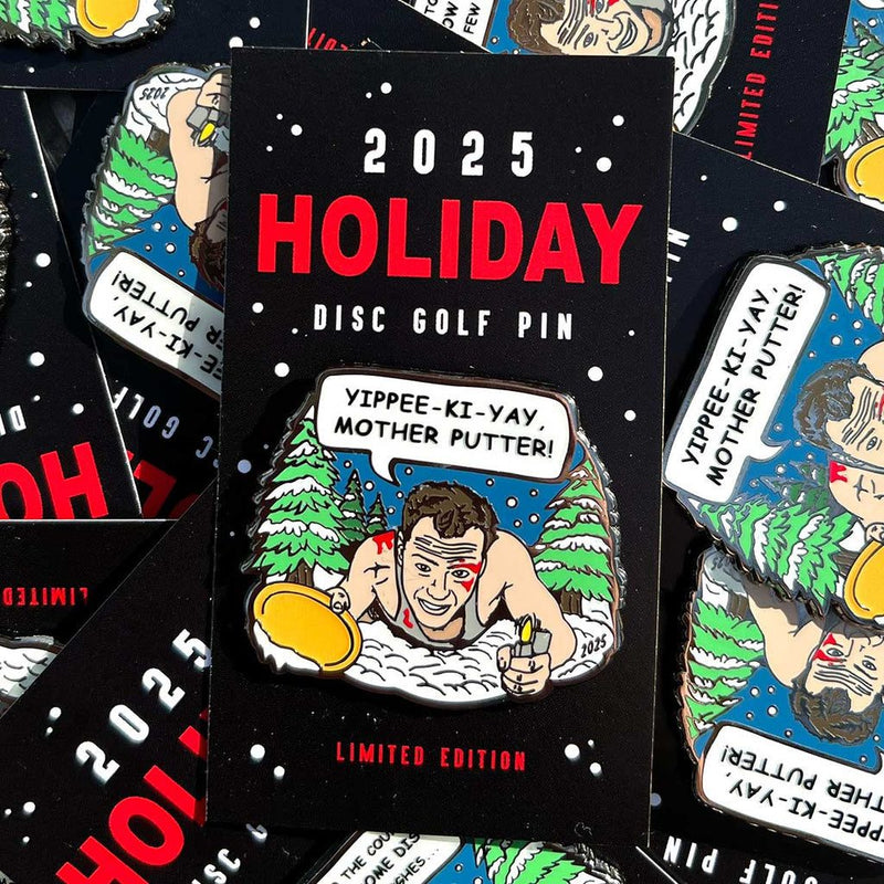 Load image into Gallery viewer, 2025 Yippee Holiday Disc Golf Pin - Glow - Metal Butterfly