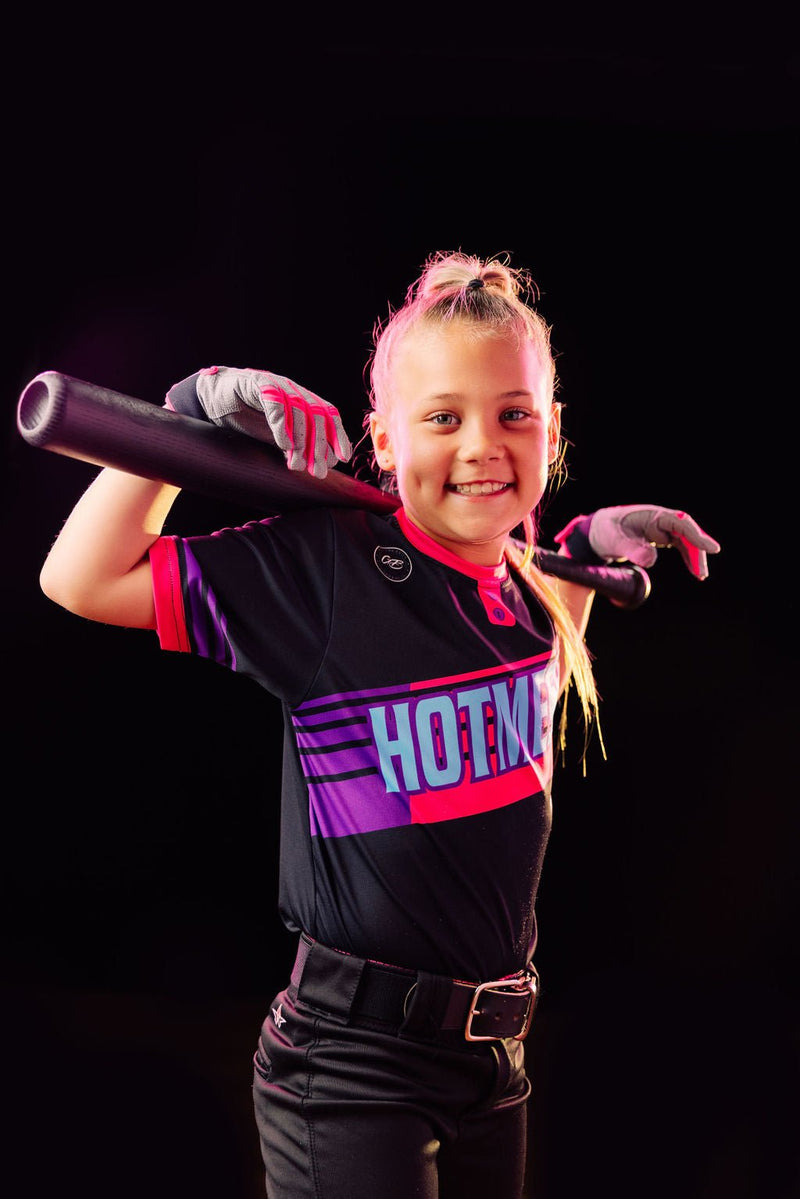 Load image into Gallery viewer, Youth Fastpitch Batting Gloves - Grey and Hot Pink