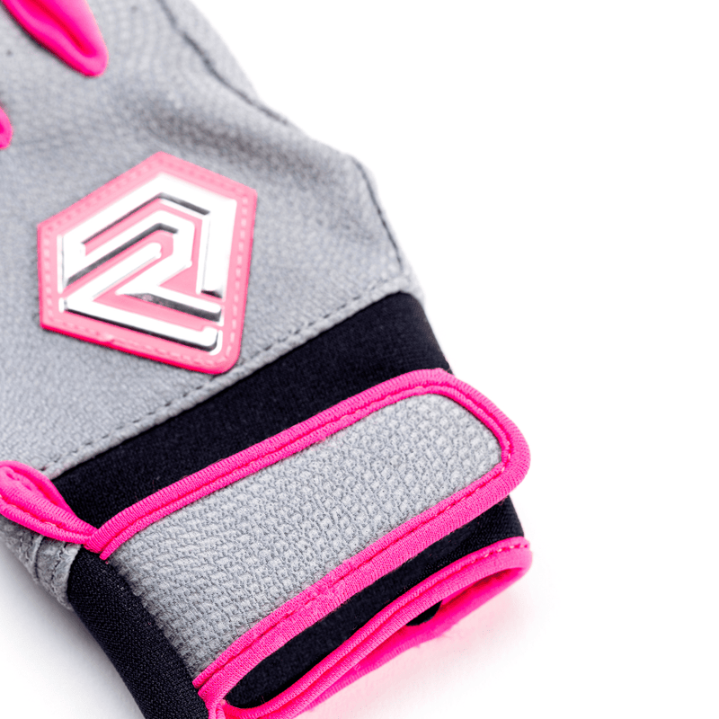 Load image into Gallery viewer, Youth Fastpitch Batting Gloves - Grey and Hot Pink