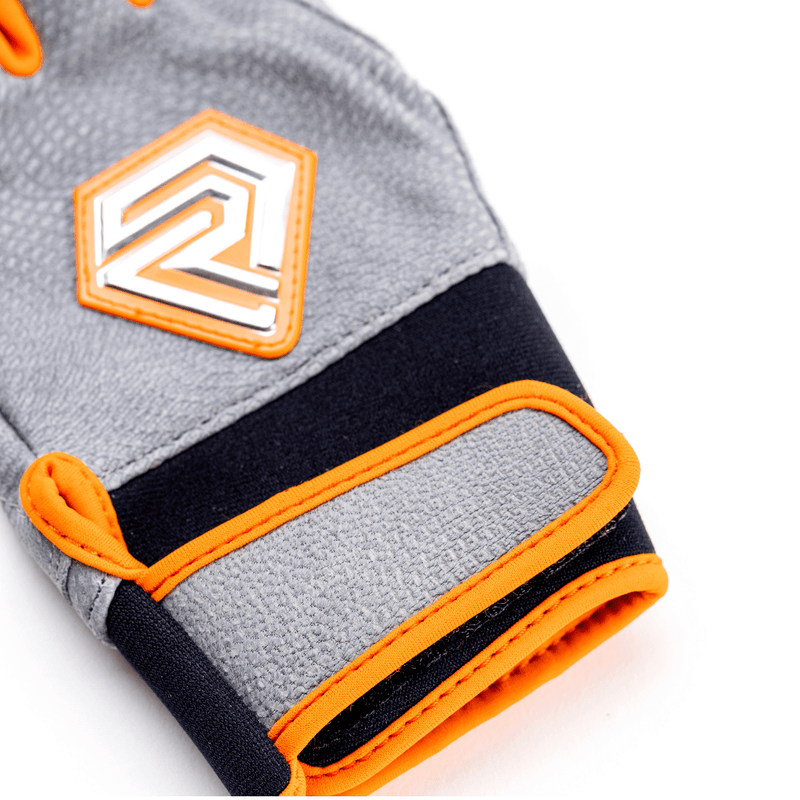 Load image into Gallery viewer, Youth Fastpitch Batting Gloves - Grey and Orange