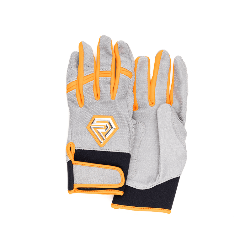 Load image into Gallery viewer, Youth Fastpitch Batting Gloves - Grey and Orange