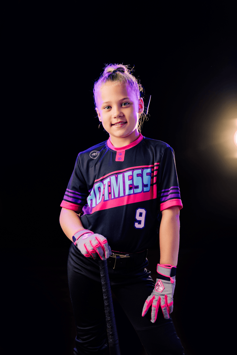 Load image into Gallery viewer, Youth Fastpitch Batting Gloves - Grey and Hot Pink