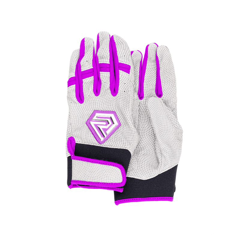 Load image into Gallery viewer, Youth Fastpitch Batting Gloves - Grey and Purple