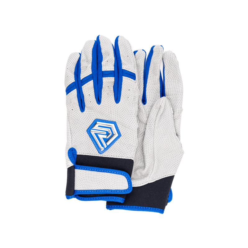Load image into Gallery viewer, Youth Fastpitch Batting Gloves - Grey and Royal Blue