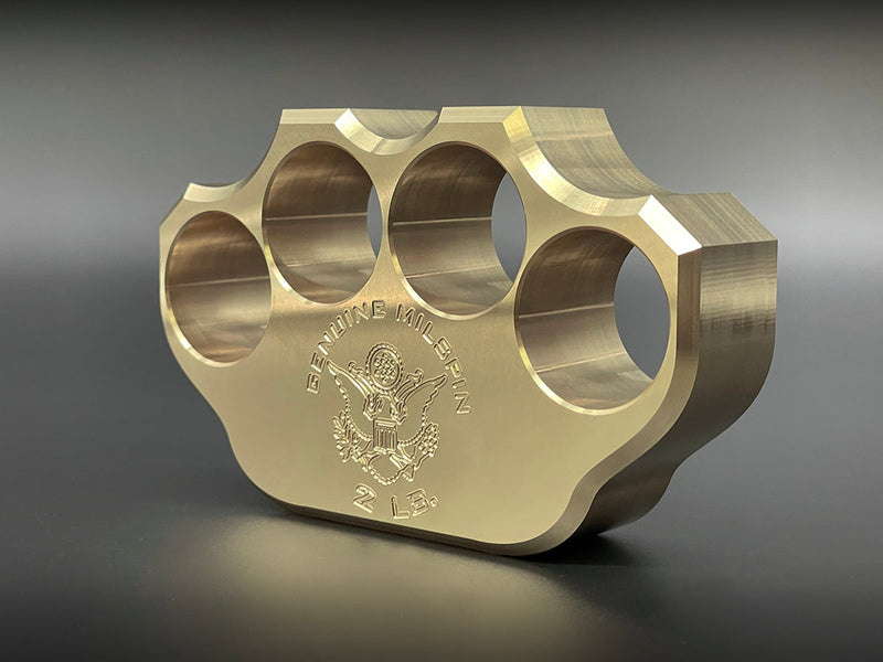 Load image into Gallery viewer, Milspin 2LB Brass Knuckle Non-Customizable Paperweight (Milspin Logo Only)
