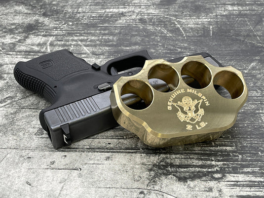 Milspin 2LB Brass Knuckle F*ck Around Find Out Paperweight