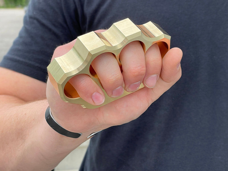 Load image into Gallery viewer, Milspin 2LB Brass Knuckle Non-Customizable Paperweight (Milspin Logo Only)
