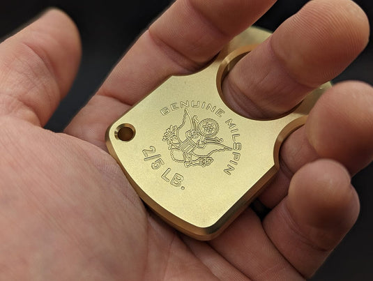 Milspin Brass Knuckle F*ck Around Find Out Single Hole Solid Brass Paperweight