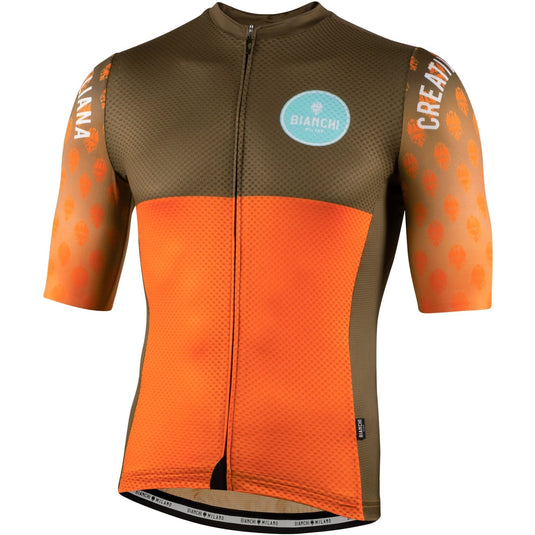 Bianchi Milano Tirano Men's Cycling Jersey (Orange / Olive Green) M, L, XL, 2XL