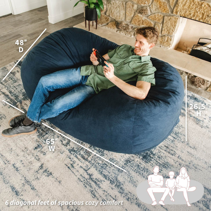 Load image into Gallery viewer, Fuf® 6Ft Foam Bean Bag Lounger
