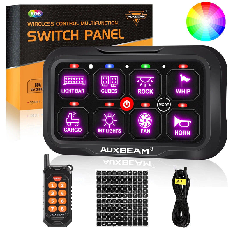 Load image into Gallery viewer, RC-800 RGB Switch Panel with Remote Controller, Toggle/ Momentary/ Pulsed Mode Supported(One-Sided Outlet)
