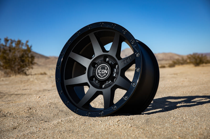 Load image into Gallery viewer, ICON Rebound 18x9 6x5.5 0mm Offset 5in BS 106.1mm Bore Double Black Wheel
