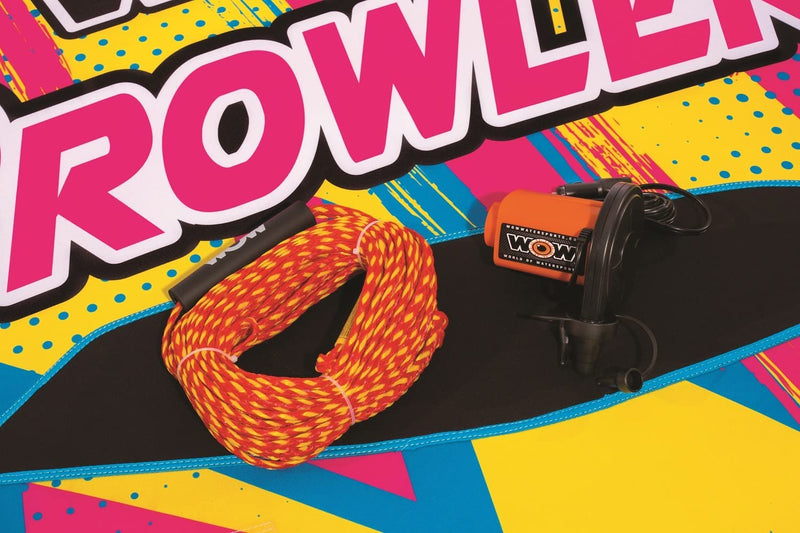 Load image into Gallery viewer, WOW Watersports Prowler Towable 2 Person 2P Starter Kit with 12V Pump and 2K Tow Rope
