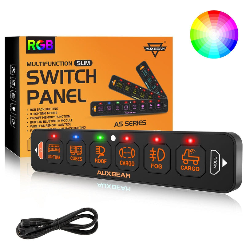 Load image into Gallery viewer, AS-R60 RGB Slim Switch Panel, Toggle/ Momentary/ Pulsed Mode Supported(One-Sided Outlet)
