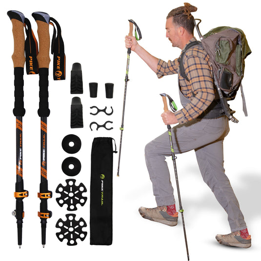 Pike Trail Carbon Fiber Trekking Poles – Lightweight, Adjustable Hiking Poles for Every Adventure