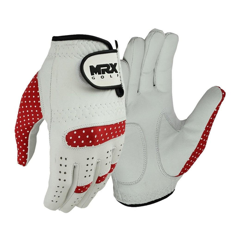 Load image into Gallery viewer, New Women's Golf Gloves Left Hand Cabretta Leather White Red
