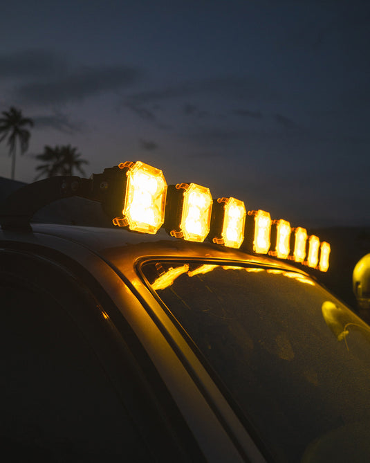 CUBE-Z Series 4 Inch Combo LED Pod Lights Off Road Lights with White DRL & Amber Turn Signal Lights