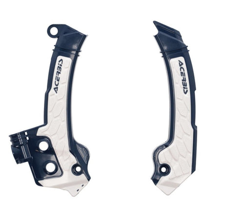 Acerbis 23+ Husqvarna FC/FX/ TC/ TXi/ FE/ TE Frame Guards- X-Grip - Blue/White 2979601006