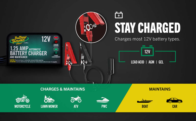 Load image into Gallery viewer, Battery Tender Plus 1.25 AMP 12V Battery Charger and Maintainer
