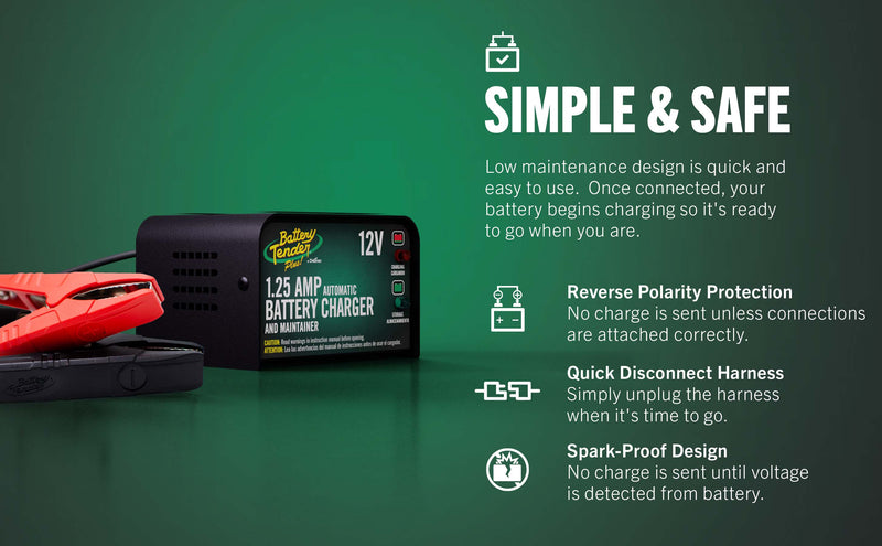 Load image into Gallery viewer, Battery Tender Plus 1.25 AMP 12V Battery Charger and Maintainer
