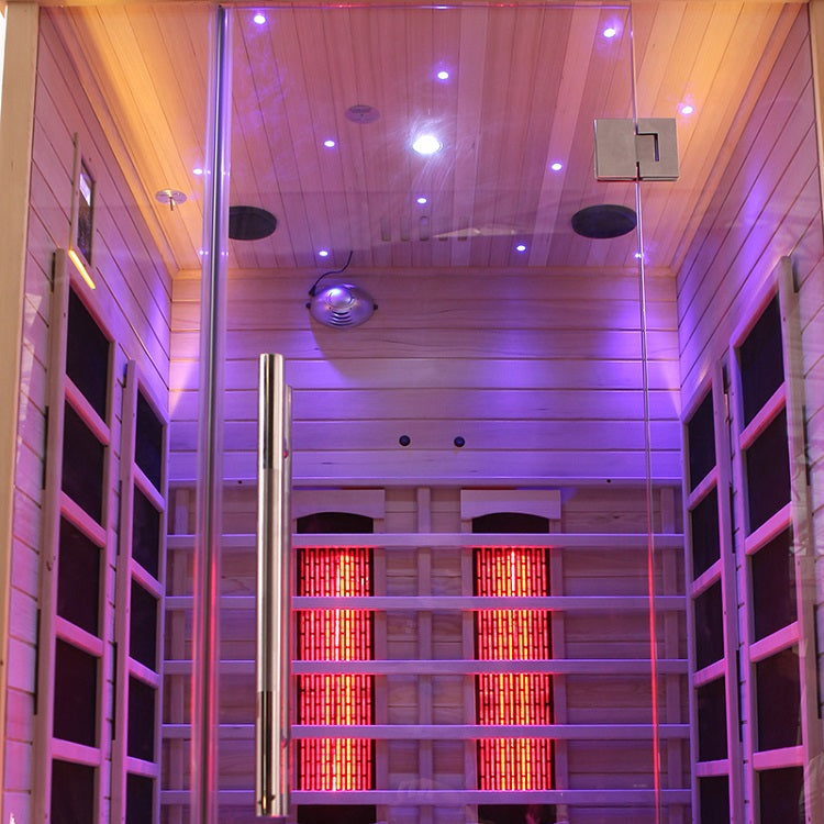 Load image into Gallery viewer, Blisspod | Venetian | Full Spectrum Indoor Premium Canadian Hemlock Low EMF Sauna | 10 Heaters | Chromotherapy &amp; Reflexology | 2 Person
