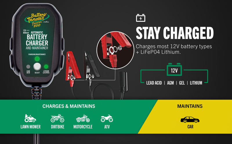 Load image into Gallery viewer, Battery Tender® Junior Multi-Chemistry 12V 1 Amp Battery Charger and Maintainer
