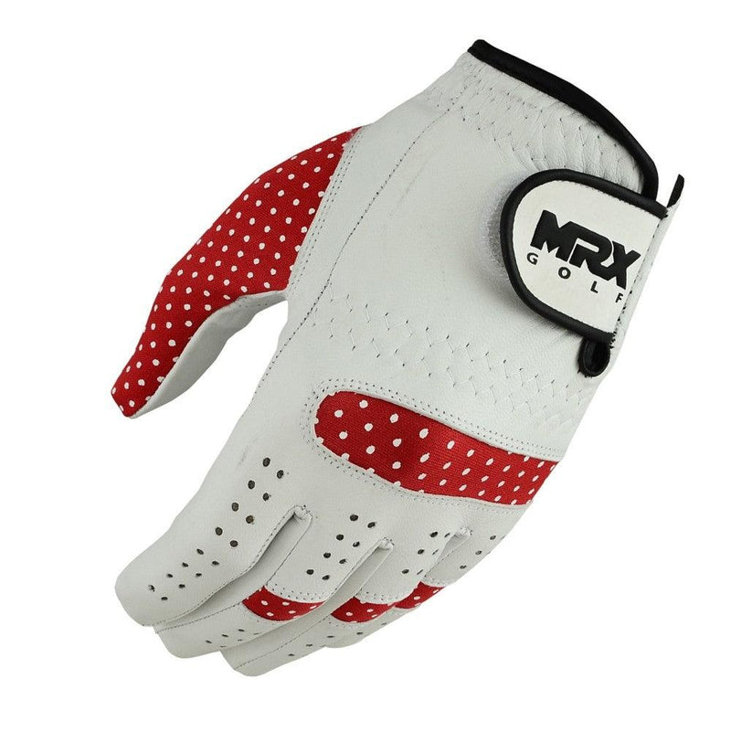 Load image into Gallery viewer, New Women's Golf Gloves Left Hand Cabretta Leather White Red
