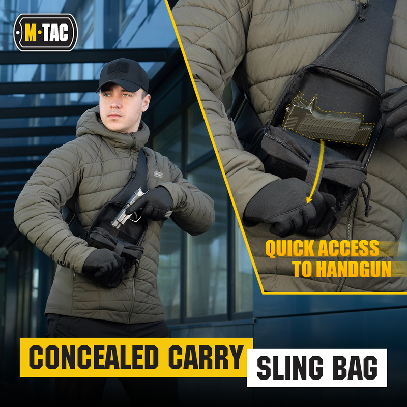 Load image into Gallery viewer, M-Tac LEFT-HANDED Tactical Sling Bag for Men with Holster
