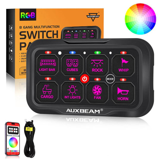 AR-800 RGB Switch Panel with APP, Toggle/ Momentary/ Pulsed Mode Supported(One-Sided Outlet)