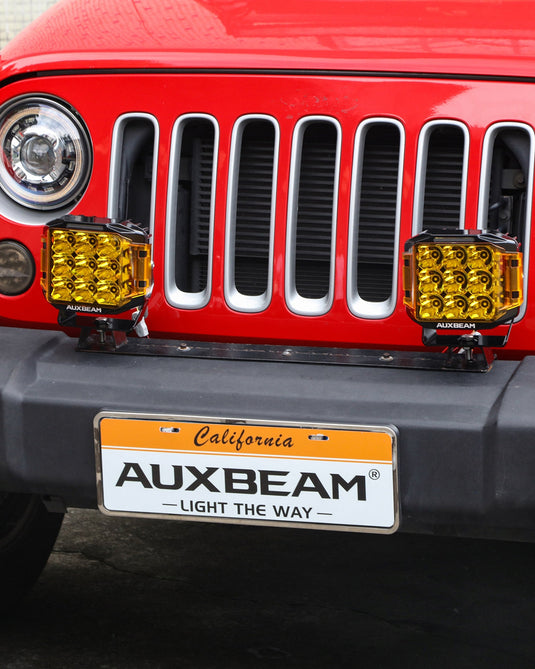 V-MAX Series | 7 Inch 228W 26100LM Combo Beam Side Shooter LED Square Pod Lights with Amber DRL&Backlight