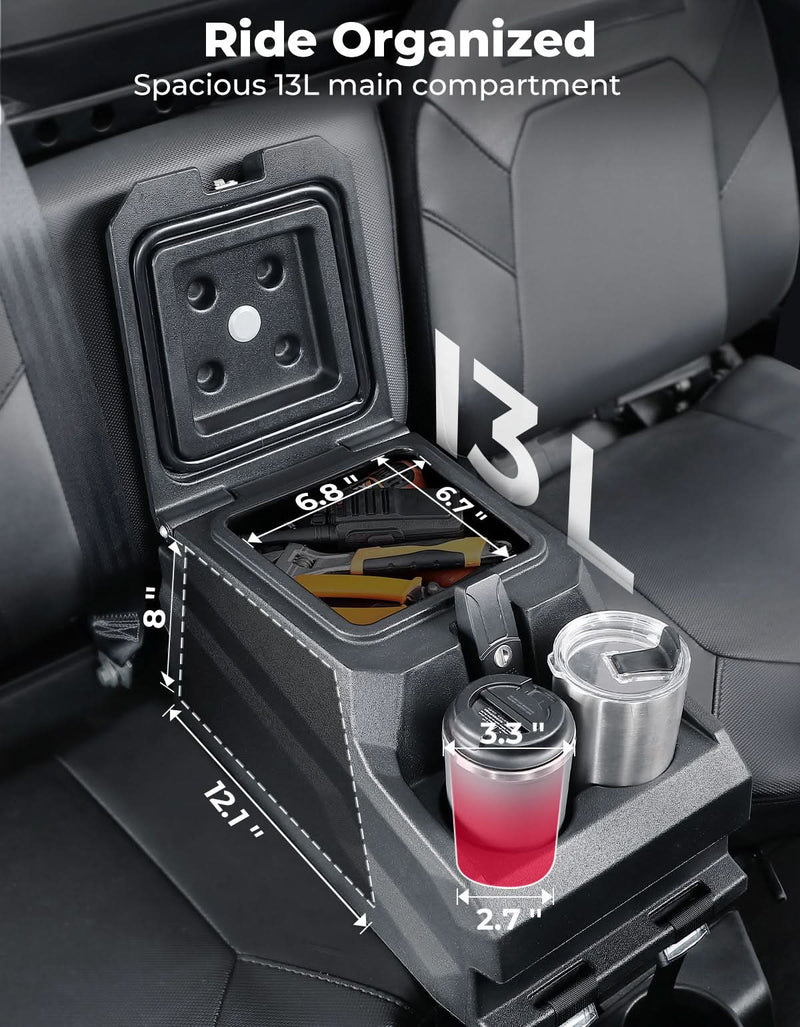 Load image into Gallery viewer, UTV Bench Seat Center Console Box for Polaris Ranger XP 1000/Crew 2017-2026
