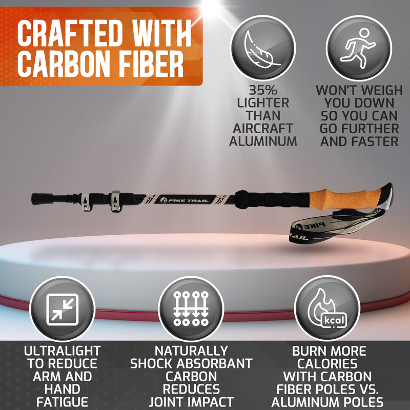 Load image into Gallery viewer, Pike Trail Carbon Fiber Trekking Poles – Lightweight, Adjustable Hiking Poles for Every Adventure
