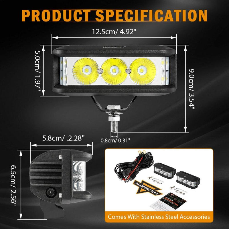 Load image into Gallery viewer, R5 Series | 5 Inch 68W White Square Side Shooter Spot Beam LED Pod Lights LED Light Bar
