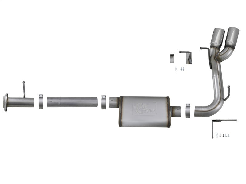 Load image into Gallery viewer, aFe Rebel Series CB 3in Middle Side Exit SS Exht w/Polish Tips 15-17 Chevy Colorado / GMC Canyon
