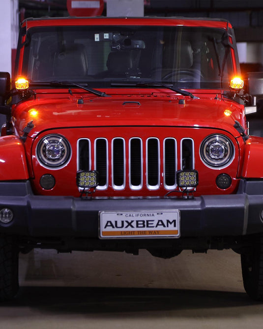 V-MAX Series | 4 Inch 92W 8960LM Combo Beam Side Shooter LED Round Pod Lights with Amber DRL