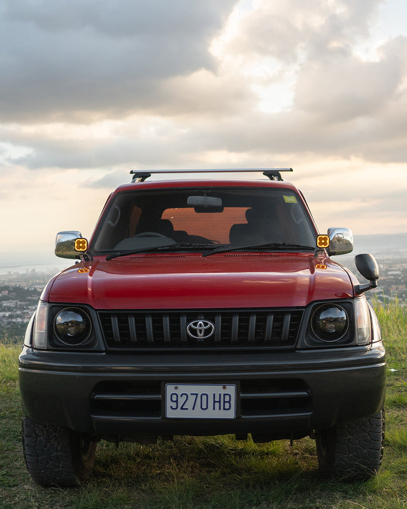 Load image into Gallery viewer, Color Play Series 3 Inch 100W Flood LED Pod Lights Off Road Lights with White DRL &amp; Amber Turn Signal Lights
