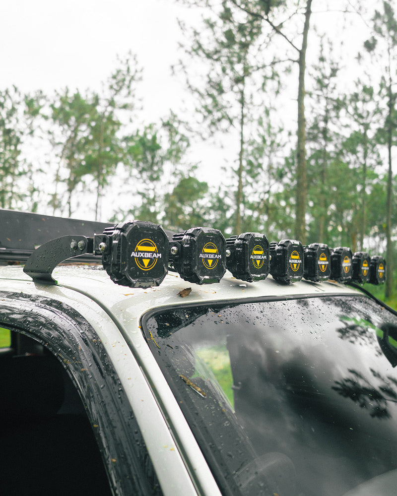 Load image into Gallery viewer, CUBE-Z Series 4 Inch Flood LED Pod Lights Off Road Lights with White DRL &amp; Amber Turn Signal Lights
