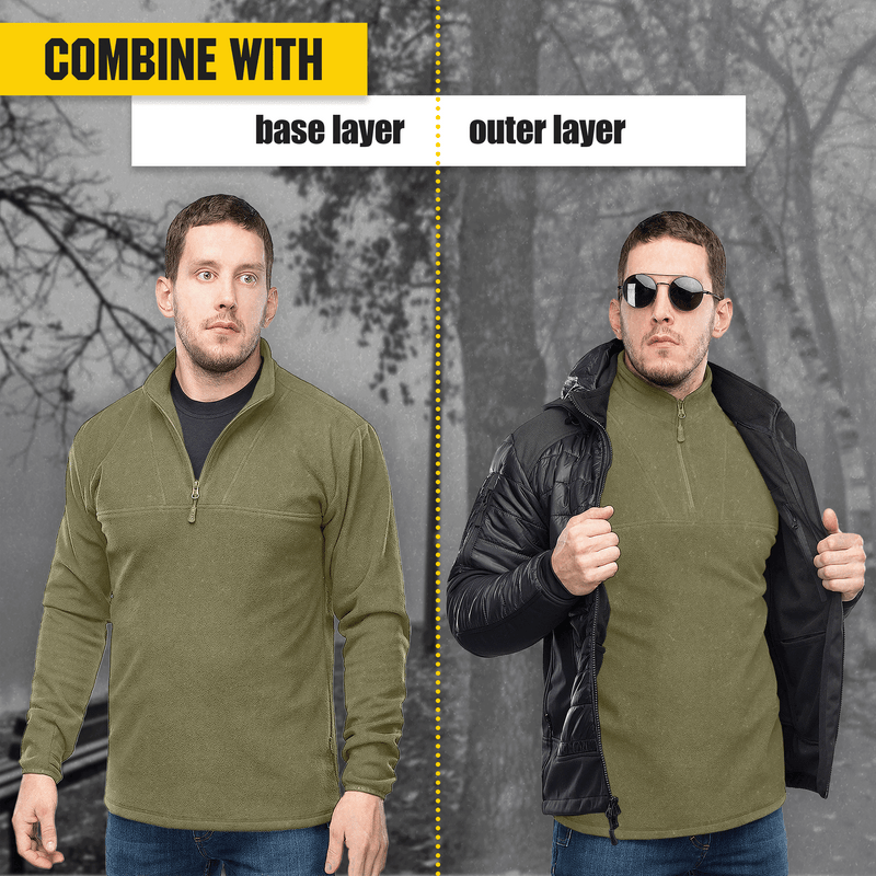 Load image into Gallery viewer, M-Tac Delta Fleece Jacket - Tactical Underwear Top Sweater 1/4 Zip
