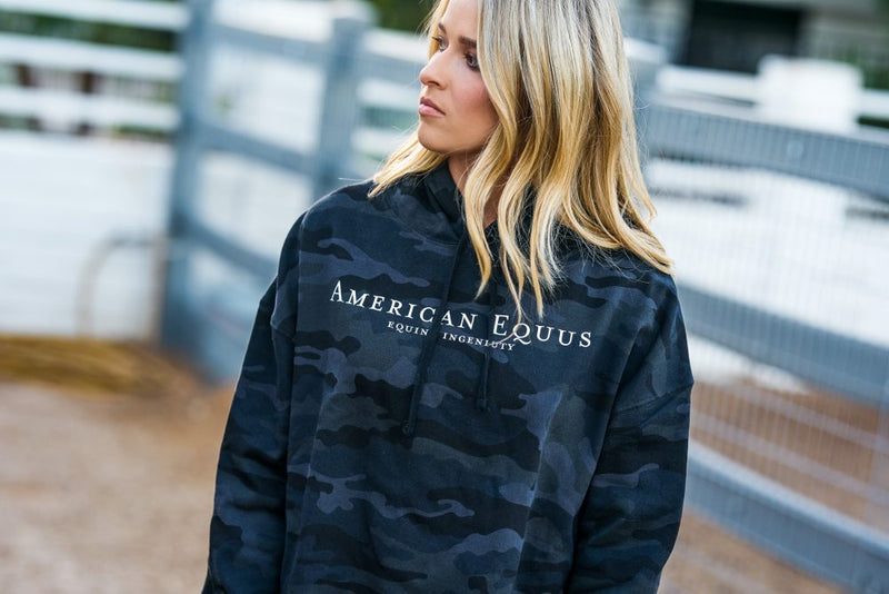 Load image into Gallery viewer, American Equus Technical Training Camo Crop Top Hoodie
