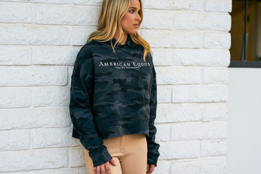 American Equus Technical Training Camo Crop Top Hoodie