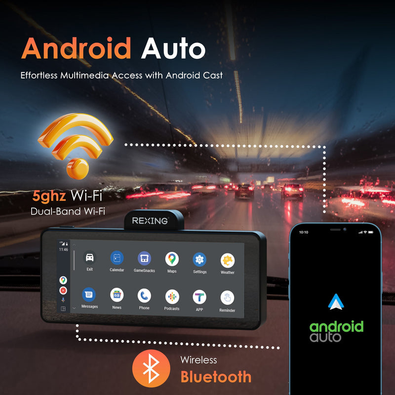 Load image into Gallery viewer, Rexing CP DUO 686 Wireless Apple CarPlay &amp; Android Auto Display with 4K Dash Cam (Open Box)

