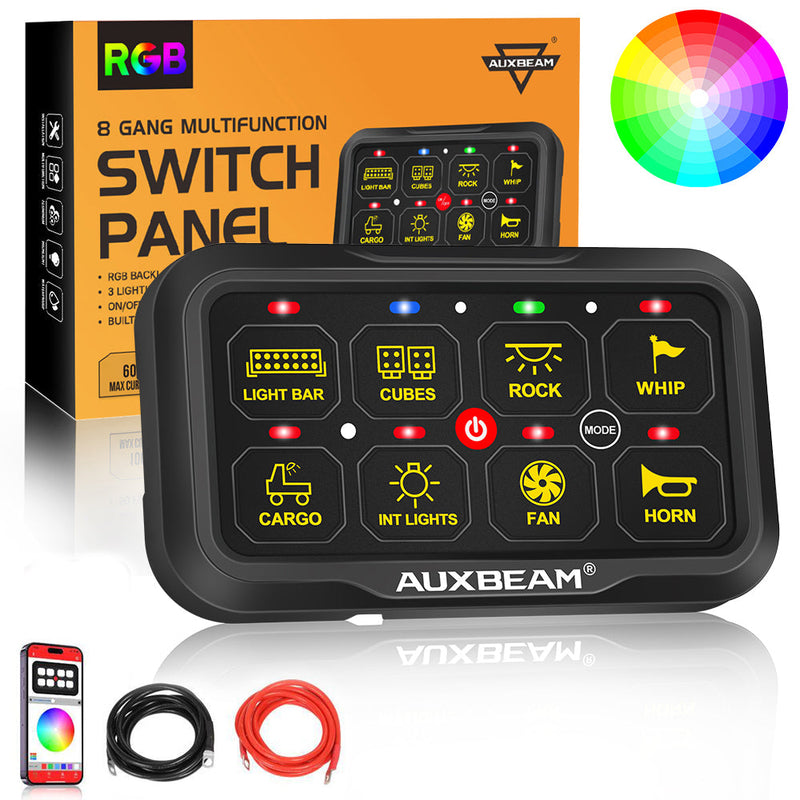 Load image into Gallery viewer, AR-820 RGB Switch Panel with APP, Toggle/ Momentary/ Pulsed Mode Supported (Two-Sided Outlet)
